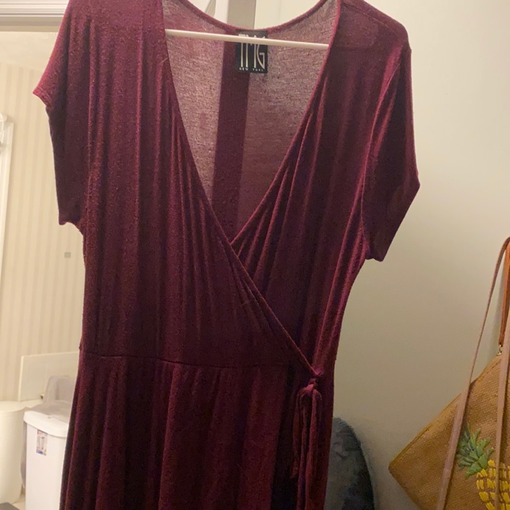 Used wine colored dress with side strings